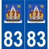 83 Pourrières logo autocollant plaque stickers ville