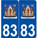 83 Pourrières logo autocollant plaque stickers ville