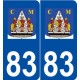 83 Pourrières logo autocollant plaque stickers ville