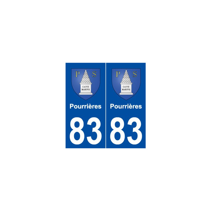 83 Pourrières blason autocollant plaque stickers ville