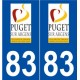 83 Puget-sur-Argens logo autocollant plaque stickers ville