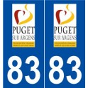 83 Puget-sur-Argens logo autocollant plaque stickers ville