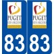 83 Puget-sur-Argens logo autocollant plaque stickers ville