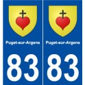83 Puget-sur-Argens blason autocollant plaque stickers ville