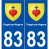 83 Puget-sur-Argens blason autocollant plaque stickers ville