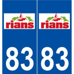 83 Rians logo autocollant plaque stickers ville