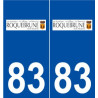 83 Roquebrune-sur-Argens logo autocollant plaque stickers ville