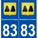 83 Roquebrune-sur-Argens blason autocollant plaque stickers ville