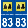 83 Roquebrune-sur-Argens blason autocollant plaque stickers ville
