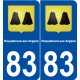83 Roquebrune-sur-Argens blason autocollant plaque stickers ville