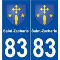 83 Saint-Zacharie blason autocollant plaque stickers ville