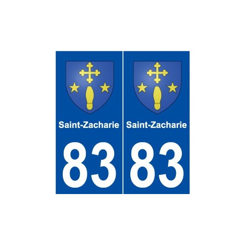 83 Saint-Zacharie blason autocollant plaque stickers ville