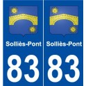 83 Solliès-Pont blason autocollant plaque stickers ville