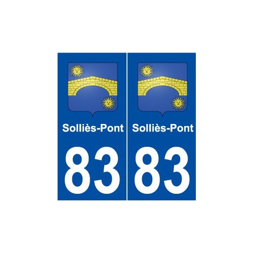 83 Solliès-Pont blason autocollant plaque stickers ville