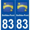 83 Solliès-Pont blason autocollant plaque stickers ville