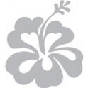 Fiore di ibisco decal adesivo grigio