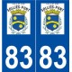 83 Solliès-Pont logo autocollant plaque stickers ville