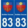 83 Solliès-Toucas blason autocollant plaque stickers ville