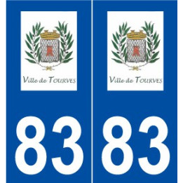 83 Tourves logo autocollant plaque stickers ville