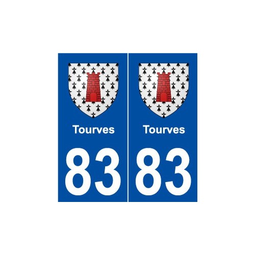 83 Tourves blason autocollant plaque stickers ville