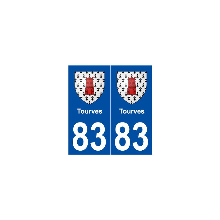 83 Tourves blason autocollant plaque stickers ville