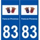 83 Trans-en-Provence logo autocollant plaque stickers ville