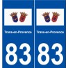 83 Trans-en-Provence logo autocollant plaque stickers ville