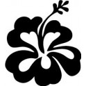 Hibiskus blume aufkleber auto sticker schwarz