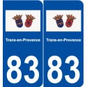 83 Trans-en-Provence logo autocollant plaque stickers ville