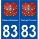 83 Trans-en-Provence blason autocollant plaque stickers ville
