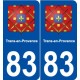 83 Trans-en-Provence blason autocollant plaque stickers ville