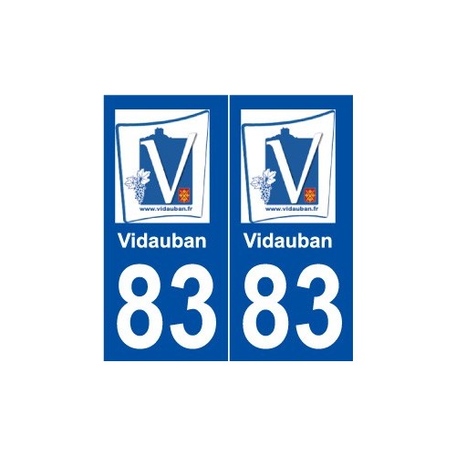 83 Vidauban logo autocollant plaque stickers ville