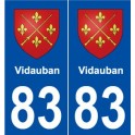83 Vidauban blason autocollant plaque stickers ville
