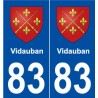 83 Vidauban blason autocollant plaque stickers ville