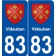 83 Vidauban blason autocollant plaque stickers ville