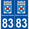 83 Vinon-sur-Verdon logo autocollant plaque stickers ville