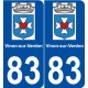 83 Vinon-sur-Verdon logo autocollant plaque stickers ville