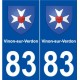 83 Vinon-sur-Verdon blason autocollant plaque stickers ville