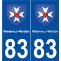83 Vinon-sur-Verdon blason autocollant plaque stickers ville