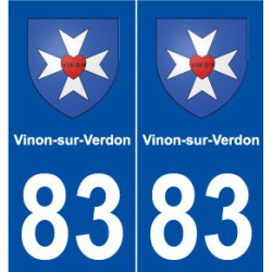 83 Vinon-sur-Verdon blason autocollant plaque stickers ville