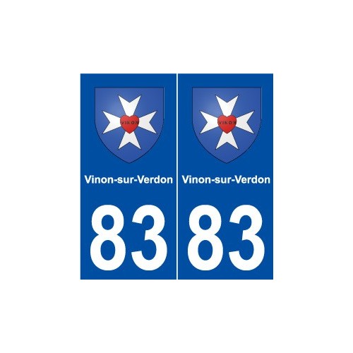83 Vinon-sur-Verdon blason autocollant plaque stickers ville