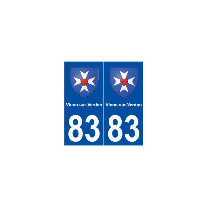 83 Vinon-sur-Verdon blason autocollant plaque stickers ville