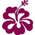 Flor de hibisco decal sticker de color púrpura