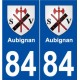 84 Aubignan blason autocollant plaque stickers ville