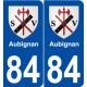 84 Aubignan blason autocollant plaque stickers ville