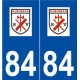 84 Aubignan logo autocollant plaque stickers ville