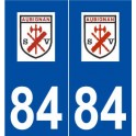 84 Aubignan logo autocollant plaque stickers ville
