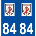 84 Aubignan logo autocollant plaque stickers ville