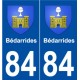 84 Bédarrides blason autocollant plaque stickers ville