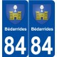 84 Bédarrides blason autocollant plaque stickers ville